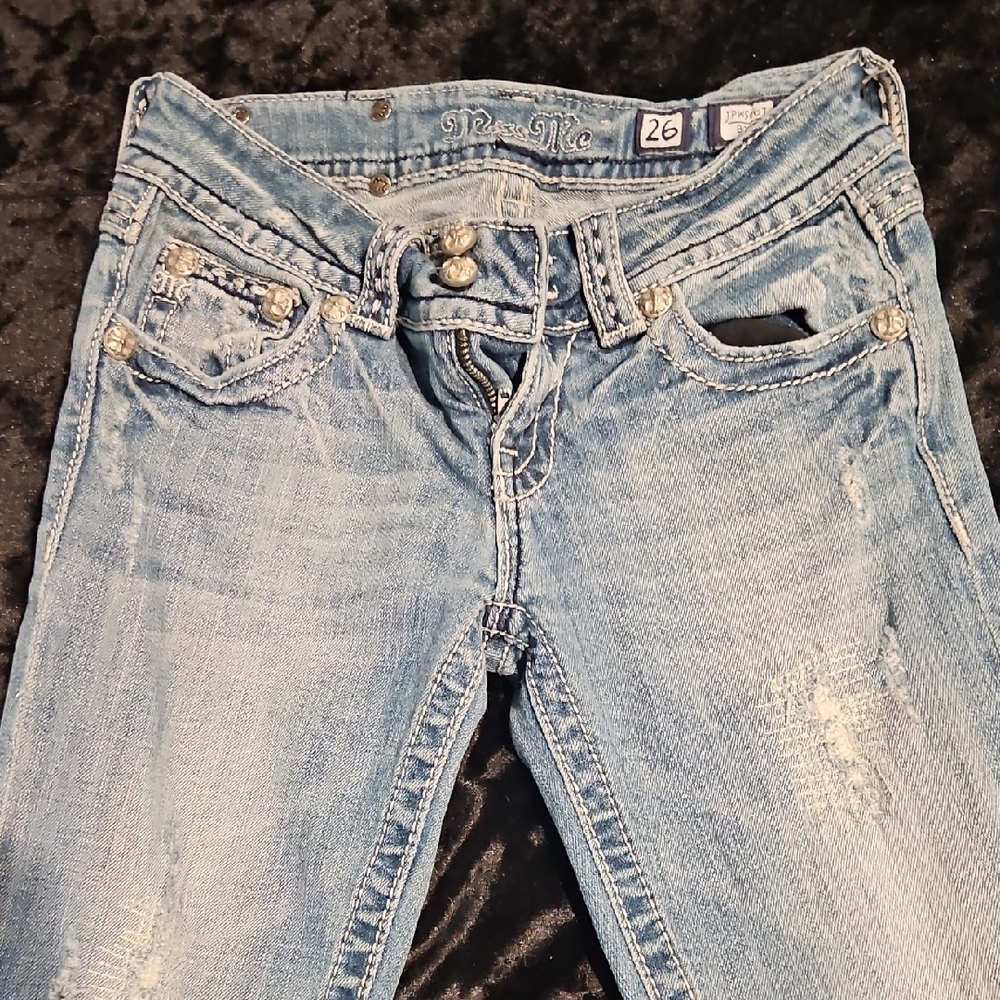 Miss Me Light Blue Distressed Skinny Jeans